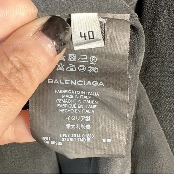 Balenciaga Black Silk Blend Belted V-Neck Jumpsuit, Size F40/US10/Medium, MINT!! - Picture 6 of 8